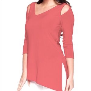 NAVY Discontinued Last Tango Asymmetrical 3/4 Sleeve Blouse